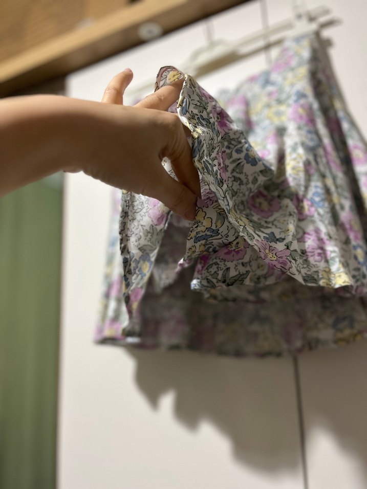 Çiçek Desenli Mini Etek, Rahat Kesim - Görsel 4