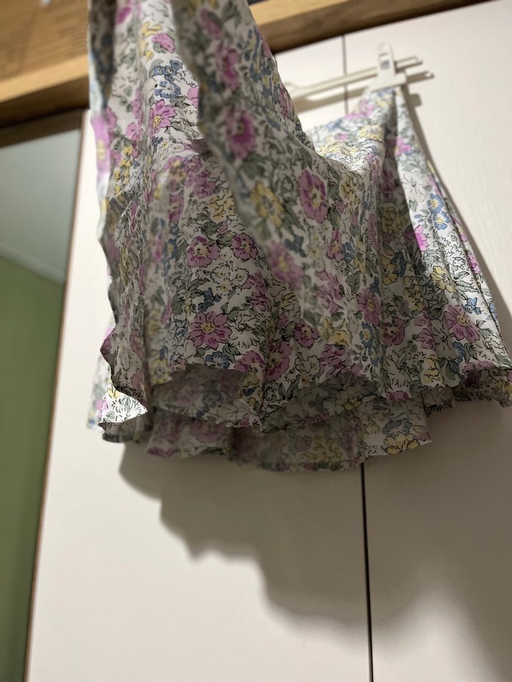 Çiçek Desenli Mini Etek, Rahat Kesim - Görsel 3