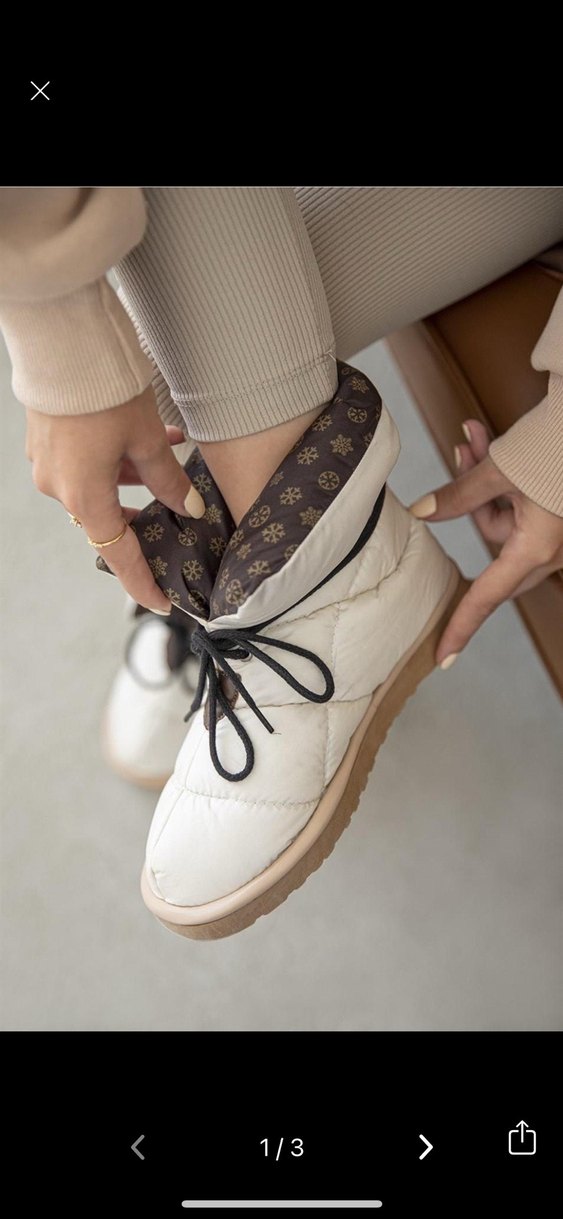 Beyaz Bağcıklı Kadın Dolgu Topuk Bot - Görsel 3