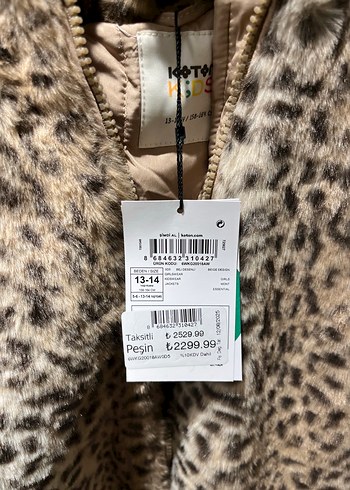 Leopar Desenli Suni Kürk Midi Ceket - Görsel 3