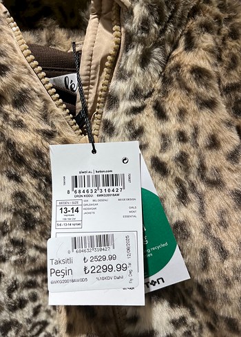 Leopar Desenli Suni Kürk Midi Ceket - Görsel 5