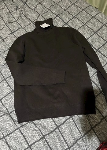 Erkek Siyah Boğazlı İnce Triko Kazak - Görsel 2