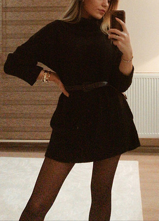 s Beden Siyah Kazak Elbise