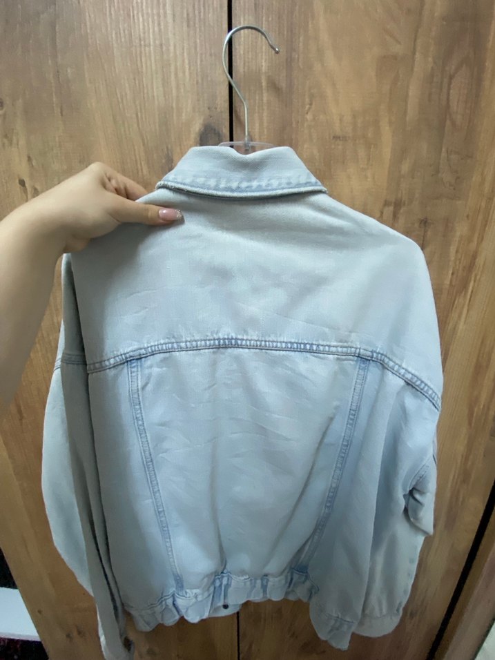 Kadın Bej Düğmeli Denim Ceket - Görsel 3