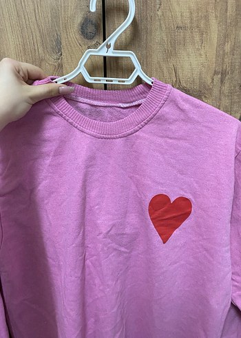 Pembe Baskılı Kadın Sweatshirt - Görsel 2