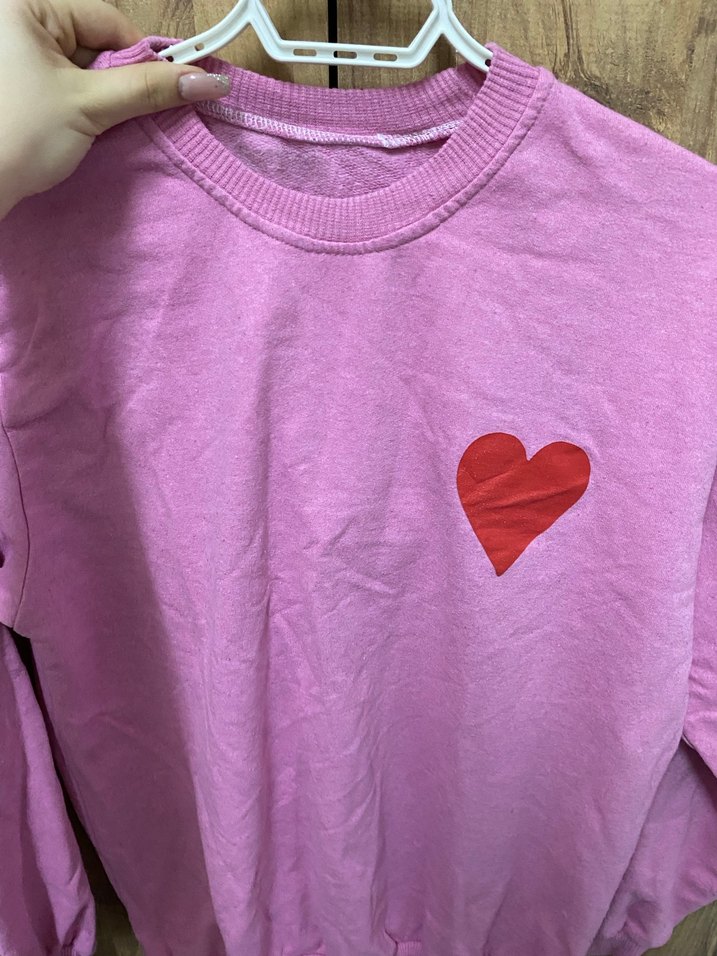 Pembe Baskılı Kadın Sweatshirt - Görsel 3