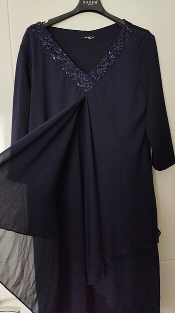 Lacivert abiye elbise - Görsel 7