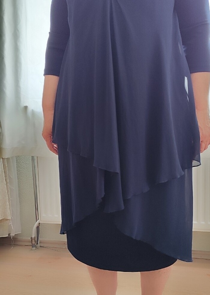 Lacivert abiye elbise - Görsel 3