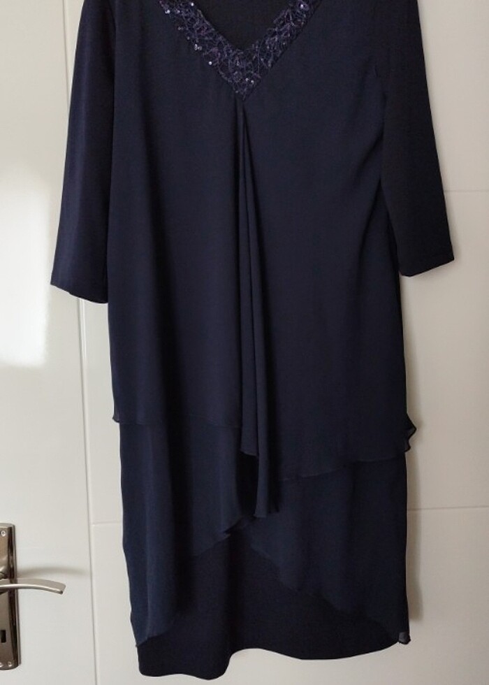 Lacivert abiye elbise - Görsel 4