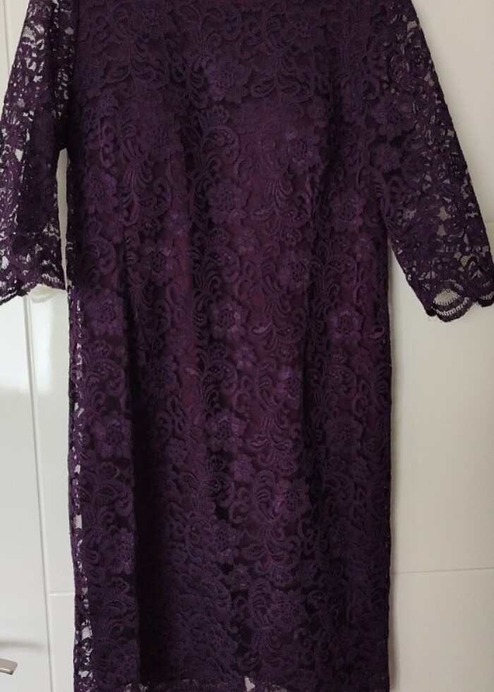 Danteli mor abiye elbise  - Görsel 3