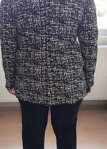 Siyah Beyaz blazer ceket  - Görsel 3