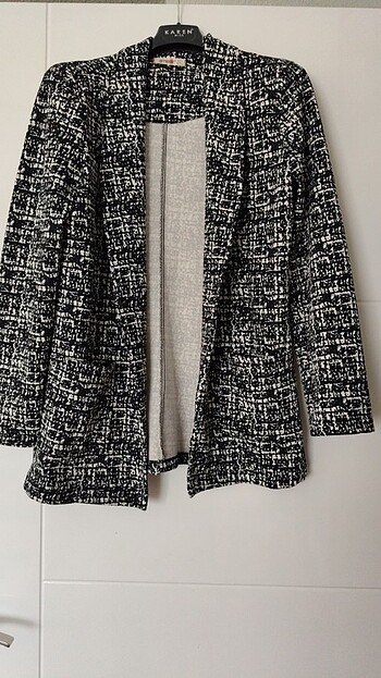 Siyah Beyaz blazer ceket  - Görsel 5