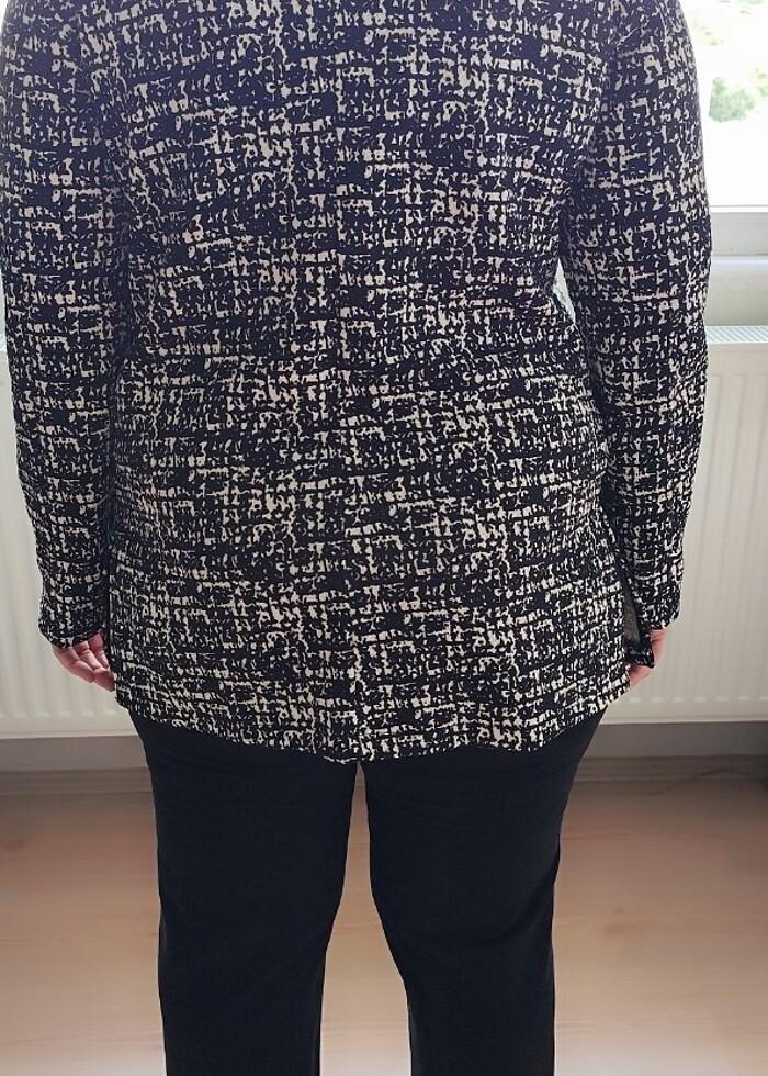 Siyah Beyaz blazer ceket  - Görsel 3