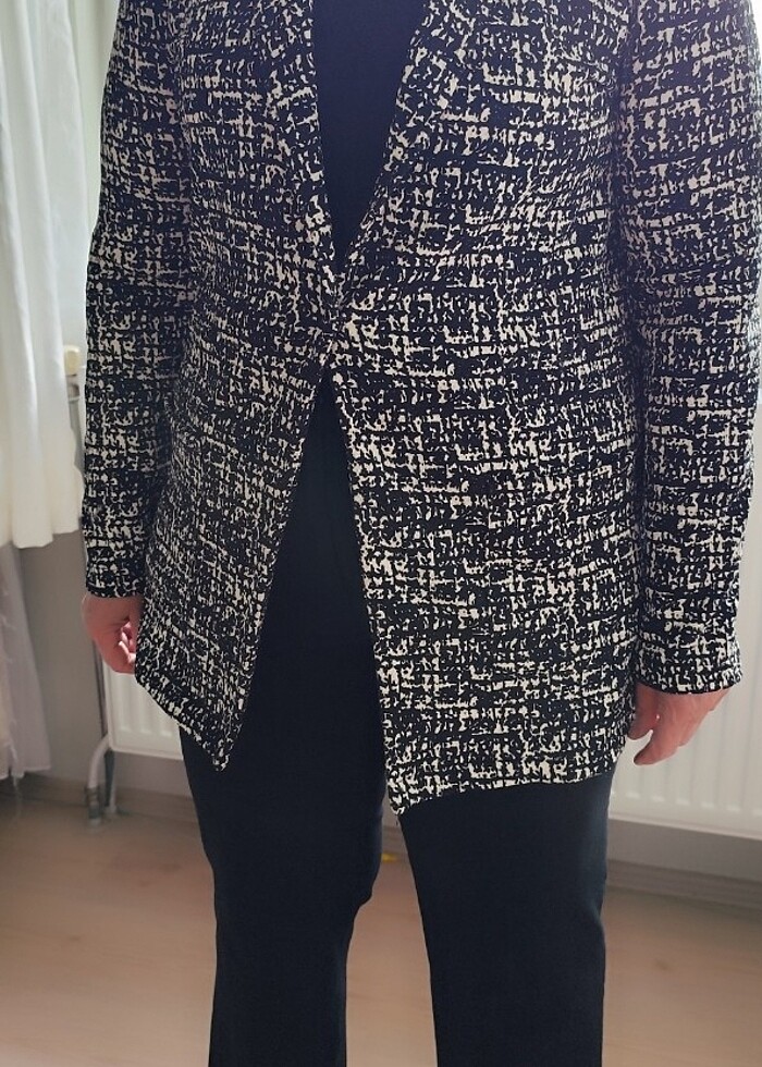 Siyah Beyaz blazer ceket  - Görsel 4