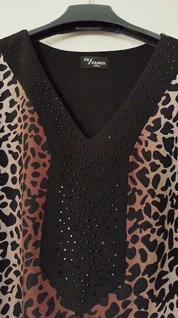 Leopar desenli tül gömlek - Görsel 9