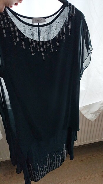 Zümrüt yeşili taşlı abiye  - Görsel 10