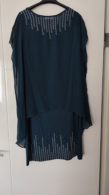 Zümrüt yeşili taşlı abiye  - Görsel 11