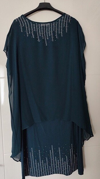 Zümrüt yeşili taşlı abiye  - Görsel 12