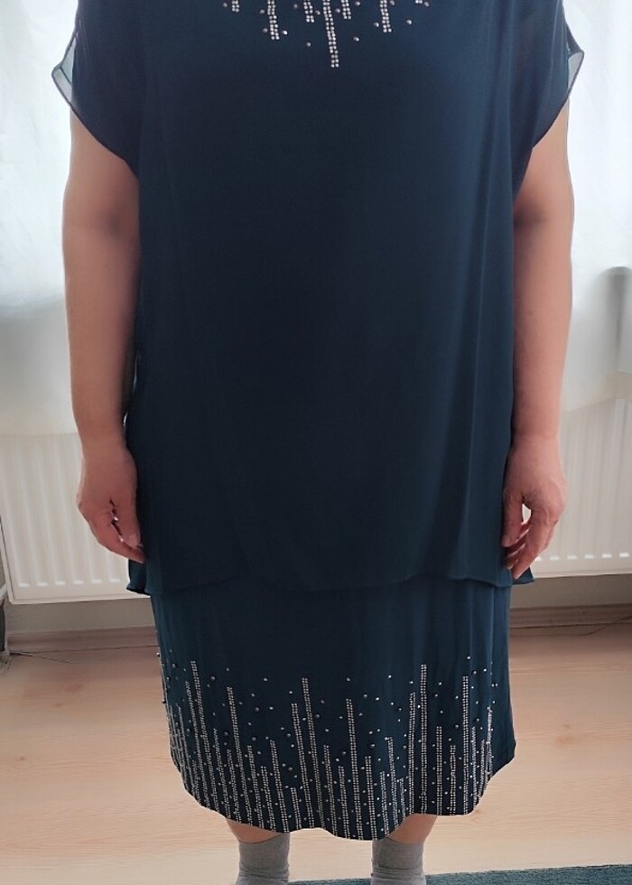 Zümrüt yeşili taşlı abiye  - Görsel 3