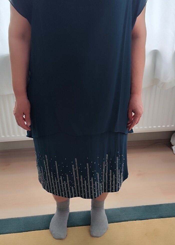 Zümrüt yeşili taşlı abiye  - Görsel 4