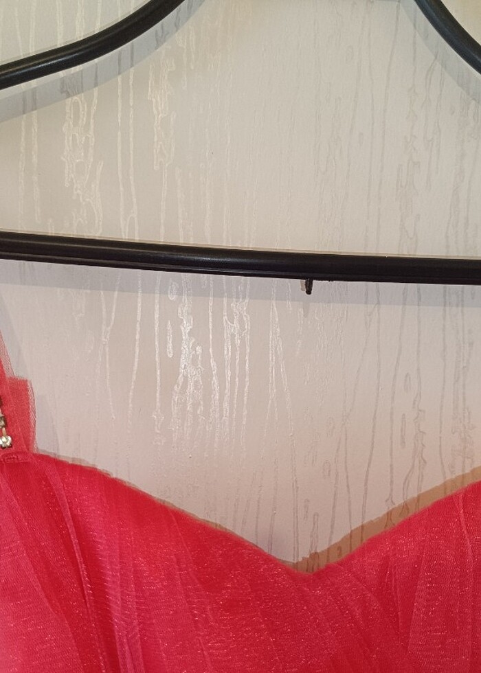 Prenses model nar çiçeği gece elbisesi  - Görsel 3