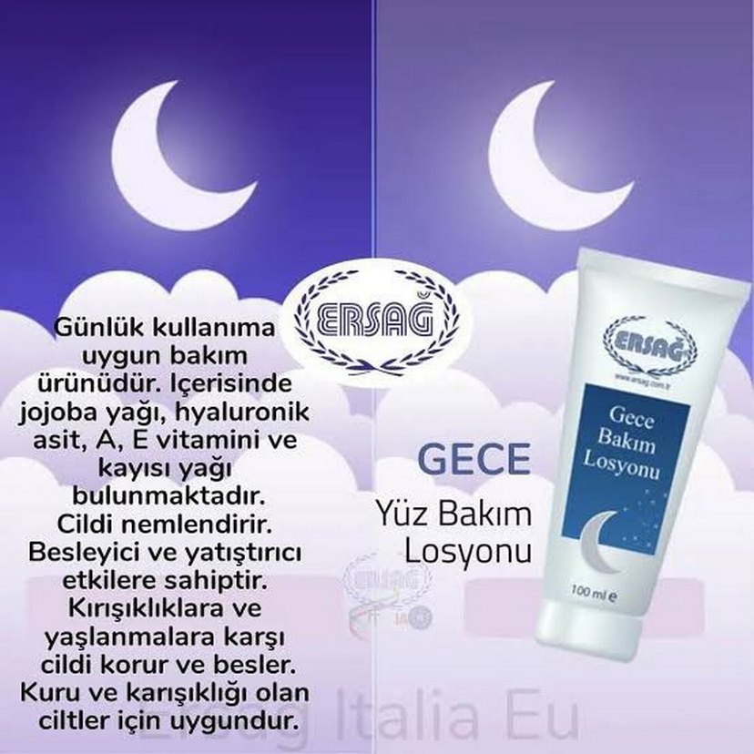 Ersağ Gece Bakım Losyonu 100 ml - Görsel 2