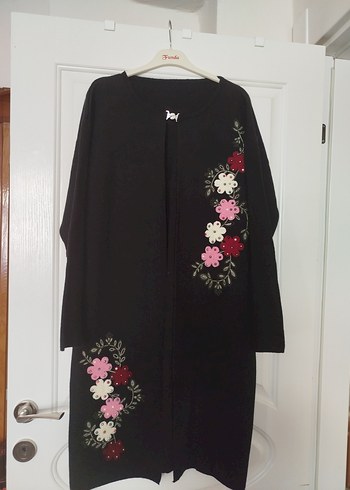 Diğer Nakışlı Siyah Kadın Uzun Kimono