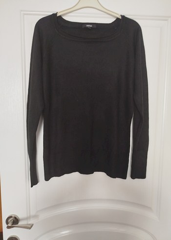Kadın Siyah Keten Basic Sweatshirt