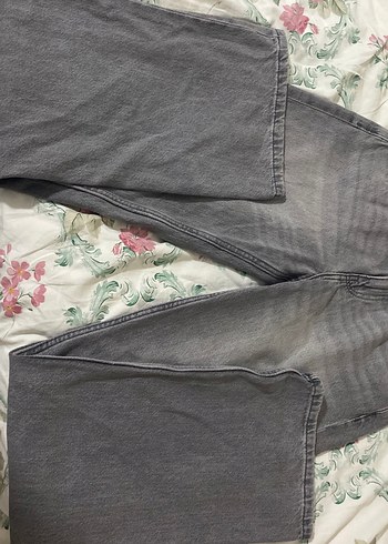 xs Beden Gri Bol Kesim jean
