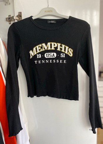 Kadın Siyah Baskılı Uzun Kollu Tişört - Görsel 3