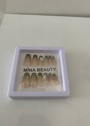 Bej ve Gri Fransız Tırnak Süsü Seti - Görsel 2