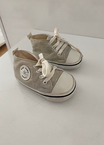 Bej Erkek Bebek İlk Adım Ayakkabısı Velcro - Görsel 3