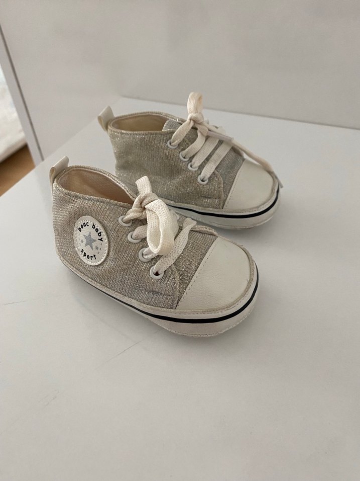 Bej Erkek Bebek İlk Adım Ayakkabısı Velcro - Görsel 3