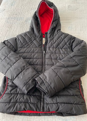 Erkek Çocuk Gri Fermuarlı Kapüşonlu Mont - Görsel 3