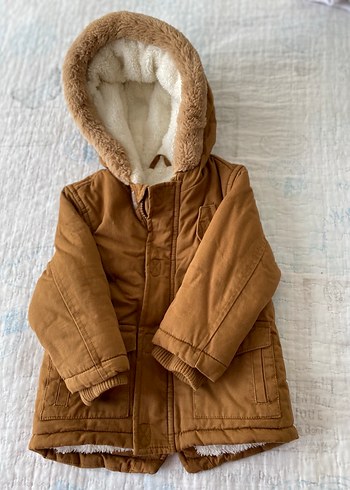 Kürklü Kapüşonlu Erkek Çocuk Kahverengi Mont - Görsel 2