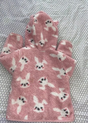 Kapüşonlu Pembe Kürklü Bebek Kız Tulum - Görsel 5