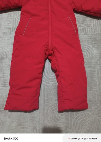 Kız Bebek Kırmızı Fermuarlı Kar Tulumu - Görsel 2