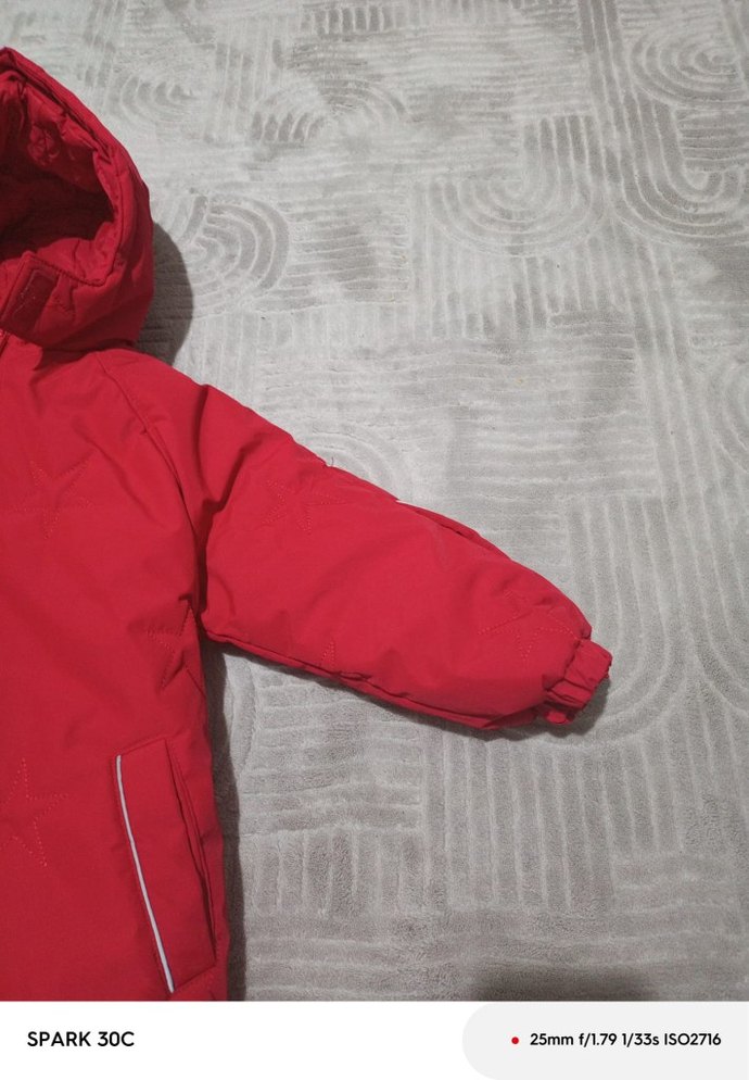 Kız Bebek Kırmızı Fermuarlı Kar Tulumu - Görsel 5