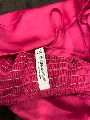 s Beden pembe Renk Stradivarius saten pembe üst bandana model