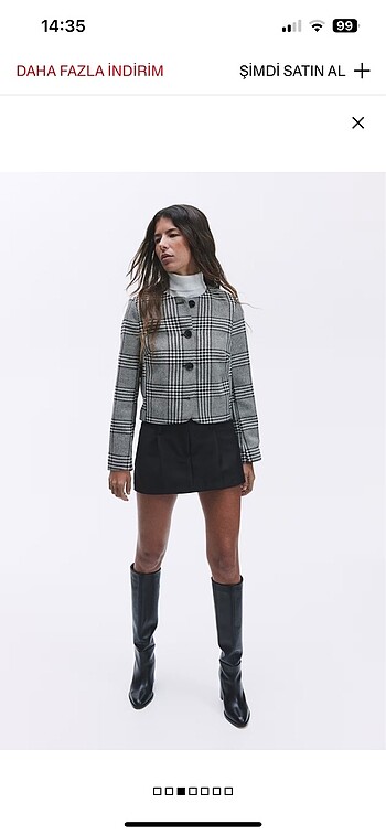 s Beden gri Renk H&M Ekoseli Ceket