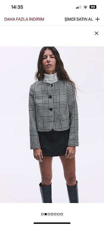 s Beden H&M Ekoseli Ceket