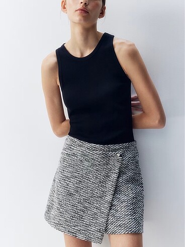 38 Beden H&M Anvelop Gri Şort Etek