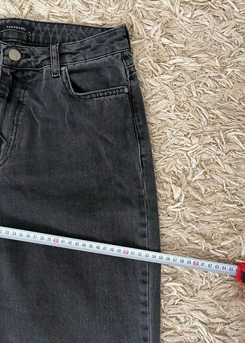 38 Beden gri Renk Trendyol Siyah Jean Pantolon