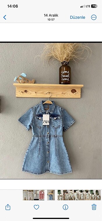 Orijinal zara denim elbise