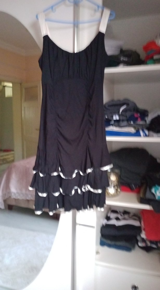 Siyah Fırfırlı Midi kina düğün özel günler için - Görsel 3