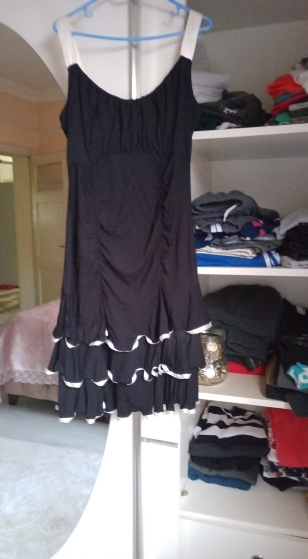 Siyah Fırfırlı Midi kina düğün özel günler için - Görsel 2