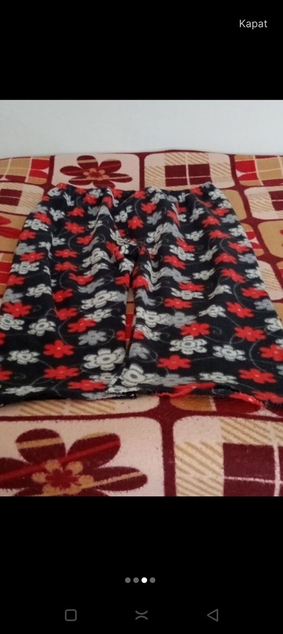 Çiçek Desenli Rahat Kadın Pijama Altı - Görsel 2