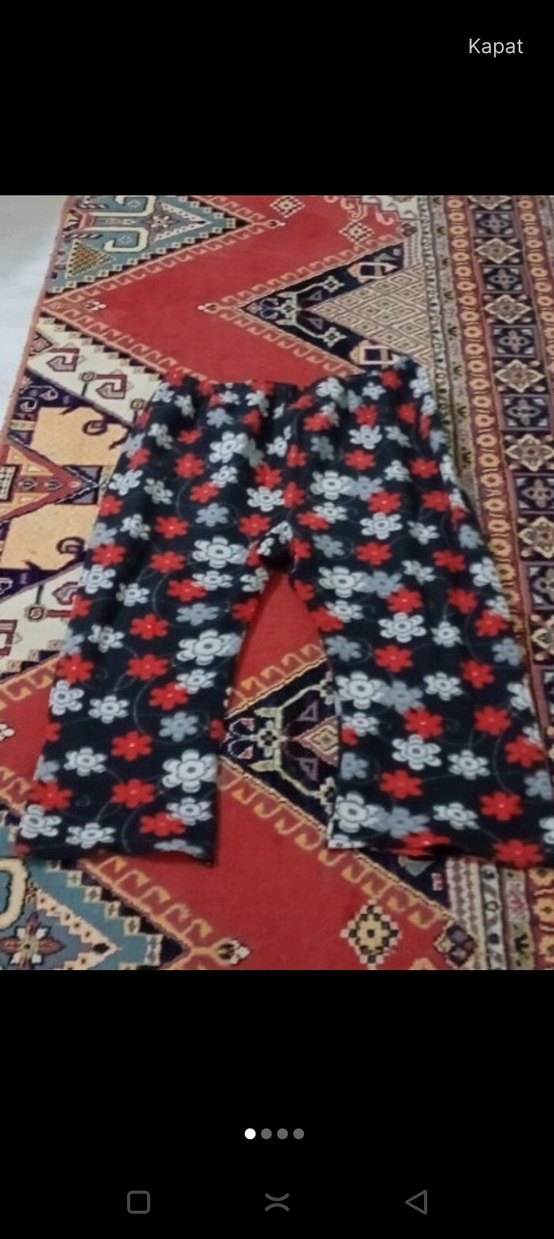 Çiçek Desenli Rahat Kadın Pijama Altı - Görsel 3