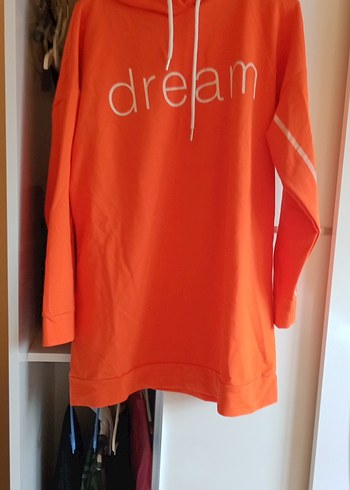 Turuncu Baskılı Uzun Kollu Sweatshirt - Görsel 3