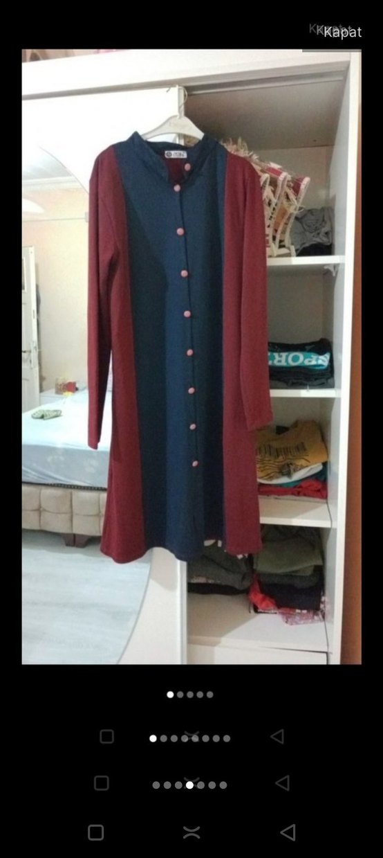 Bordo Lacivert Uzun tunik - Görsel 2